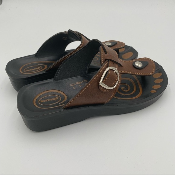 Aerosoft Freedom Arch Support T-Strap Thong Flip Flops Sandals Shoes Size 7 - Picture 6 of 7